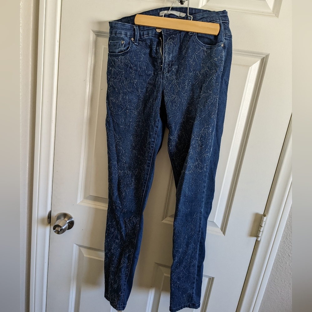 Patterned skinny jeans